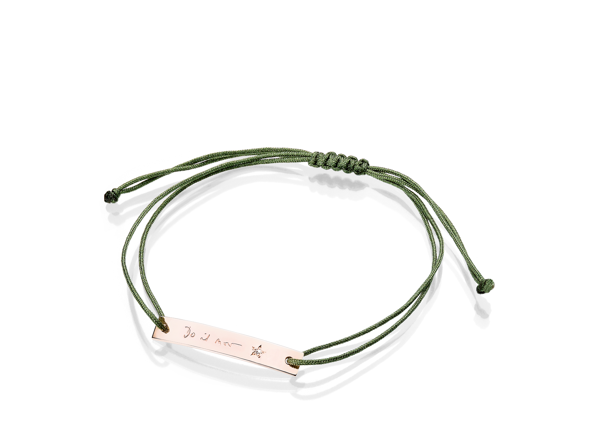 Wisdom-Armband in Roségold mit Schriftzug.