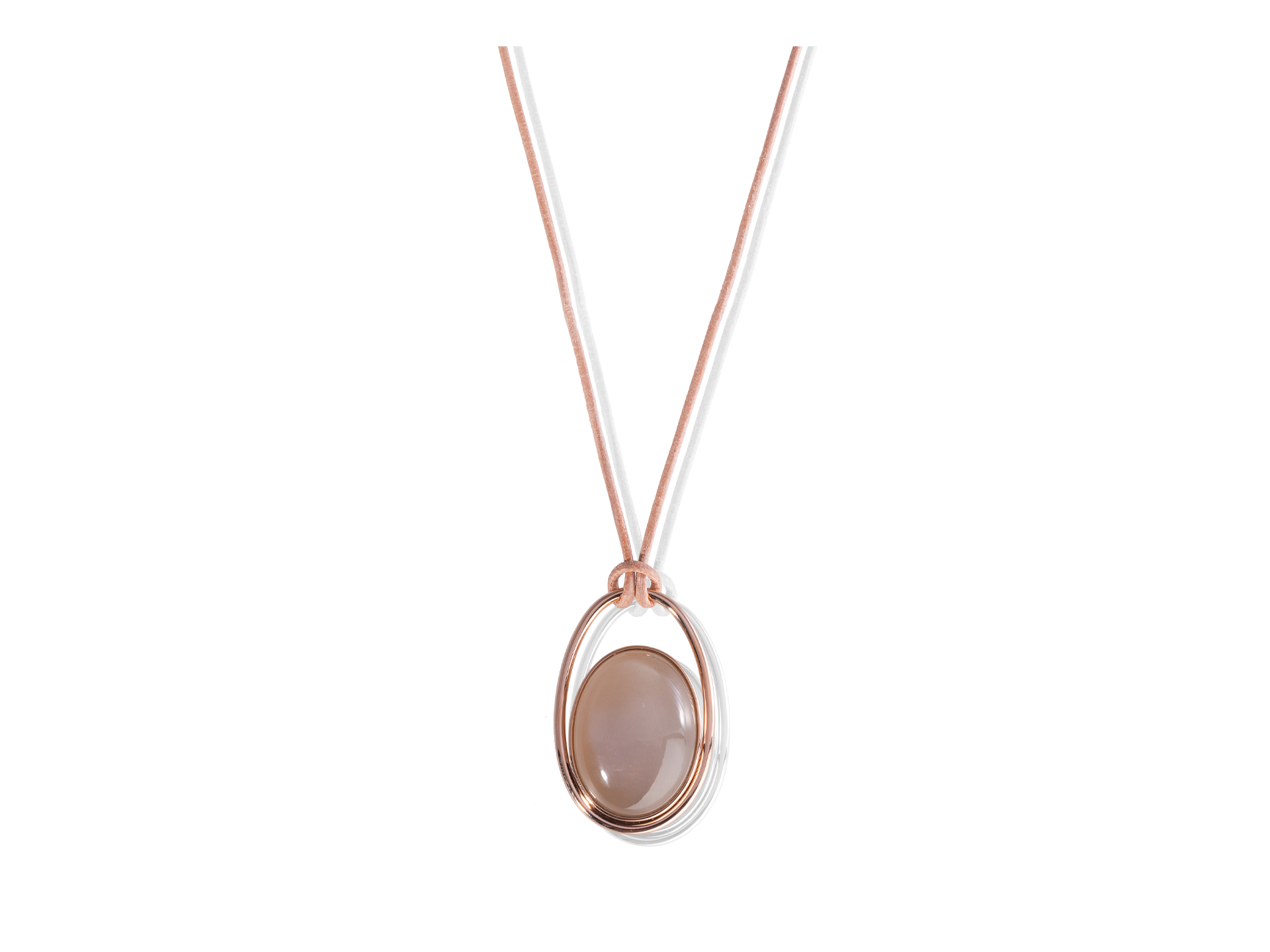 Die MONDSTEIN KETTE von Schullin ist eine Halskette mit Anhänger, die einen eleganten, ovalen Mondstein-Cabochon in eleganten Silberschlaufen zeigt, die an einer zarten Kette hängen. Der Anhänger besticht durch ein modernes und stilvolles Design mit sanften Farbtönen und einem raffinierten Finish.