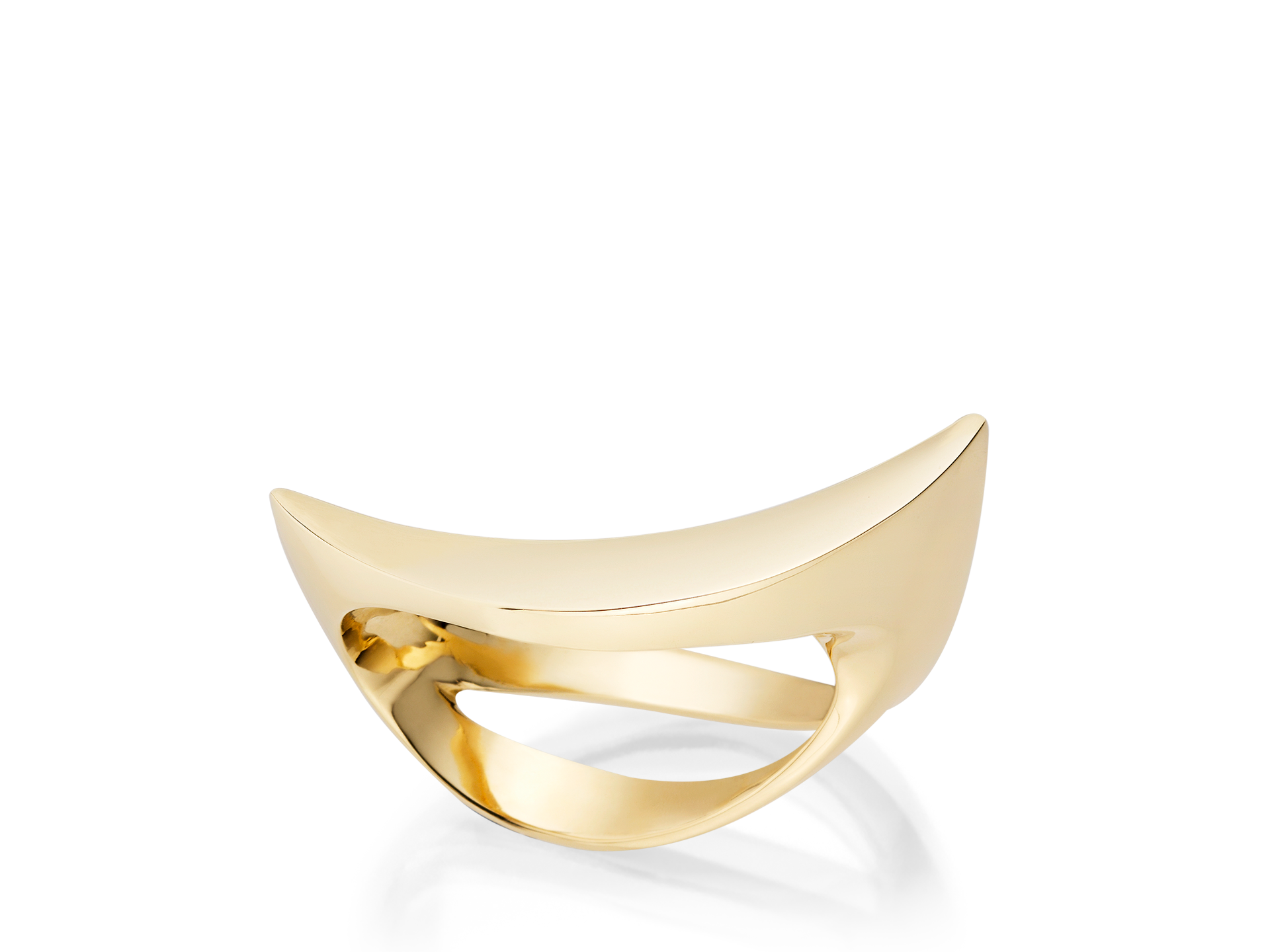 Wir präsentieren den GELBGOLD RING SMILE von Schullin: ein elegantes und modernes Schmuckstück aus 18 Karat Gelbgold. Sein glattes, eckiges Design weist offene Abschnitte an den Seiten auf, wodurch ein unverwechselbarer geometrischer Look mit einem polierten, glänzenden Finish entsteht – ideal für Personen mit einer positiven Lebenseinstellung.